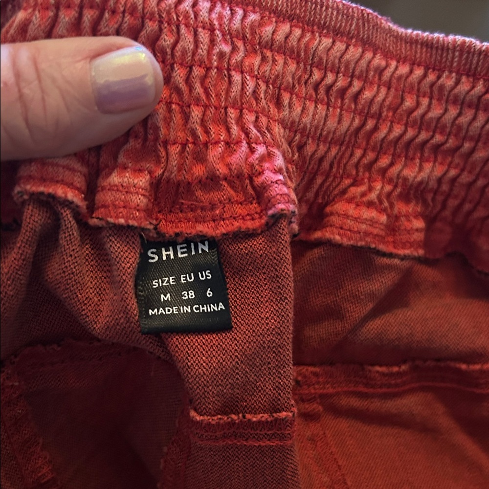 SHEIN muted red wide leg pants - Picture 6 of 6